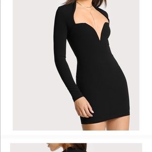 Black sweetheart neckline bodycon dress